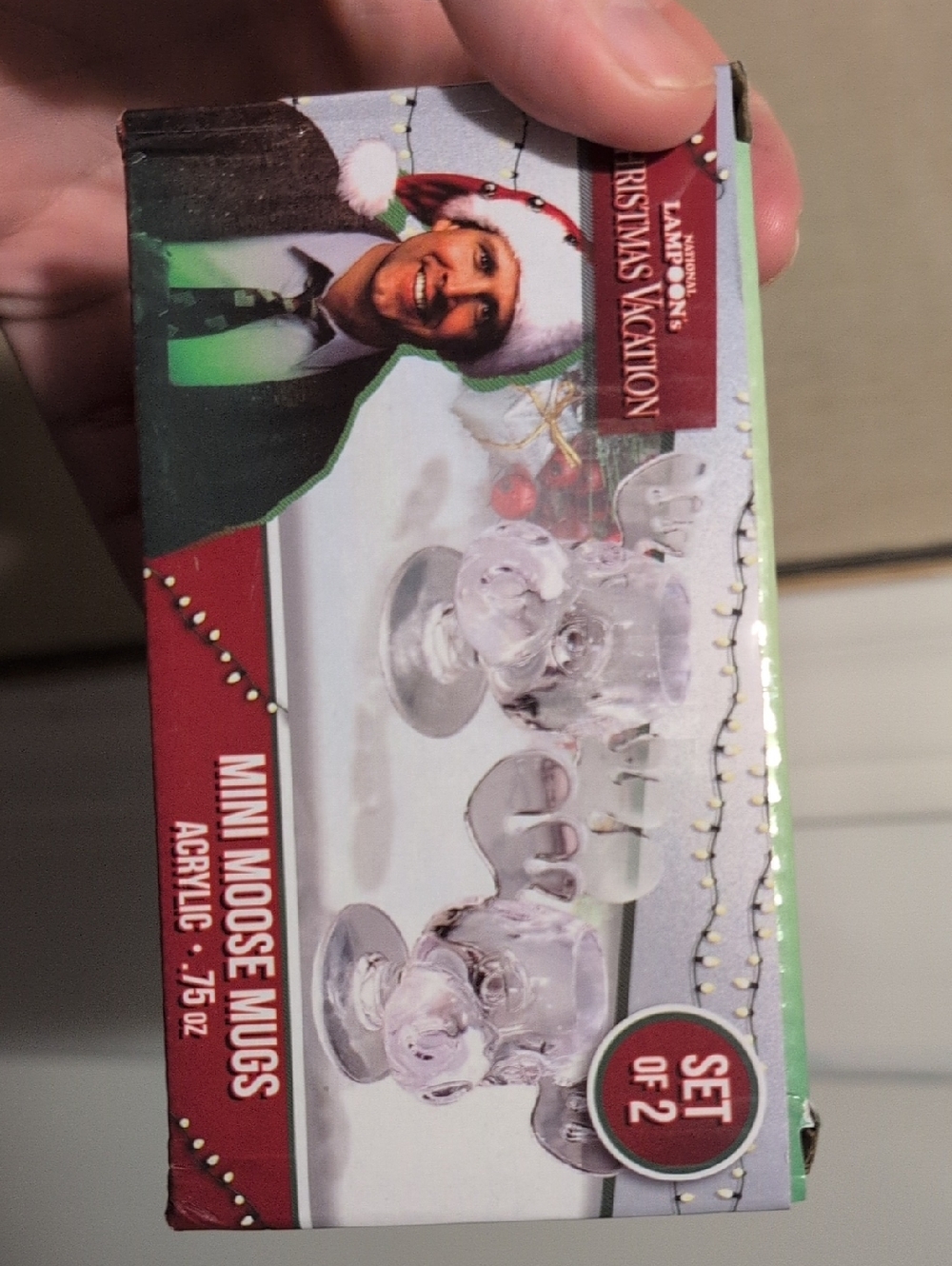 National Lampoon's Christmas Vacation Mini Moose Mugs - Clear Acrylic Set of 2